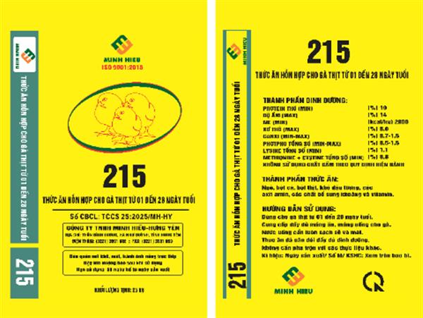 Thức ăn hỗn hợp cho thịt  từ 01 đến 28 ngày