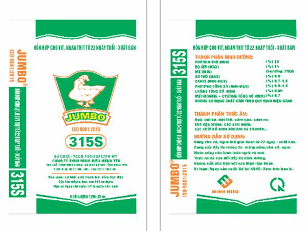 Thức ăn hỗn hợp cho vịt, ngan thịt từ 22 ngày - xuất bán